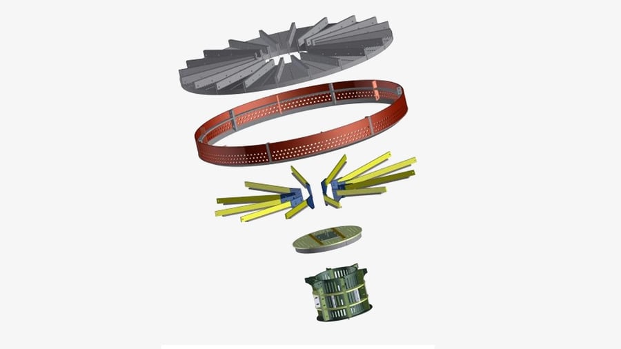 Adiabatic reactor bottom support grid